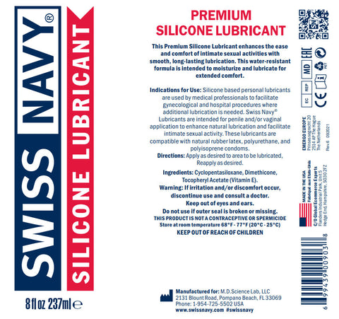 Swiss Navy Silicone Lubricant 4 Ounce 118 ml > Lube > Silicone