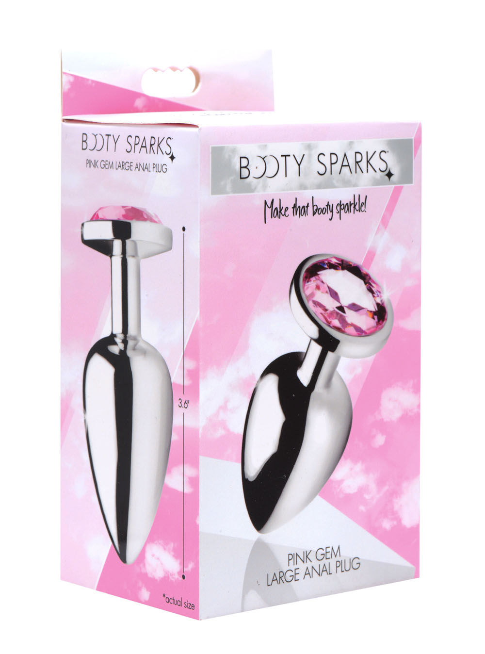 Large Pink Gem 4 Inch Stainless Steel Butt Plug > Anal Range > Jewel Butt Plugs