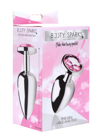 Large Pink Gem Anal Plug Smooth Aluminum Intimacy Toy > Anal Range > Jewel Butt Plugs