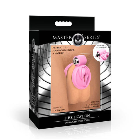 Master Series Pussification Vulva Chasity Cage Pink Cages
