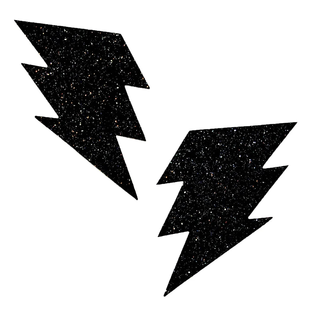 Nipztix Glitter Lightning Bolt Pasties – Glitter Pasties Set of 2 Black > Clothes > Pasties