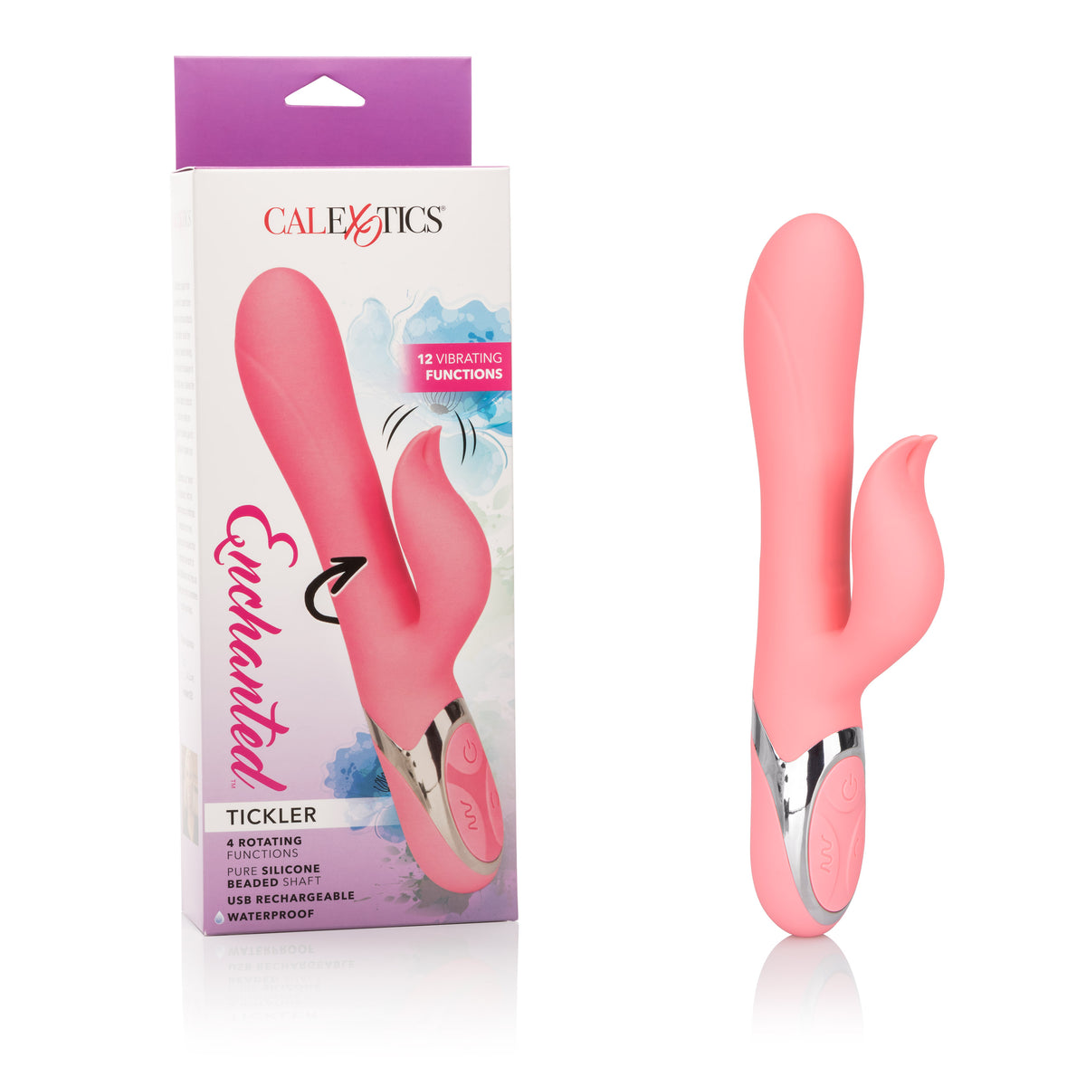 Enchanted Tickler Vibrator with Rotating Beads Pink > Vibrators > Ladies > Rabbit
