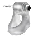 Oxballs Glowsling LED Cocksling – Thick Squishy Rubber with Top-Mounted LED Light Male Accessory Clear > Cock Ring > Sling