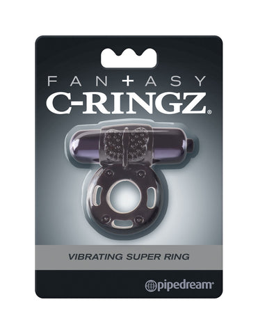 Fantasy C-Ringz Vibrating Super Ring (Black) – Beginner Vibrating Ring Cock Rings Vibrating