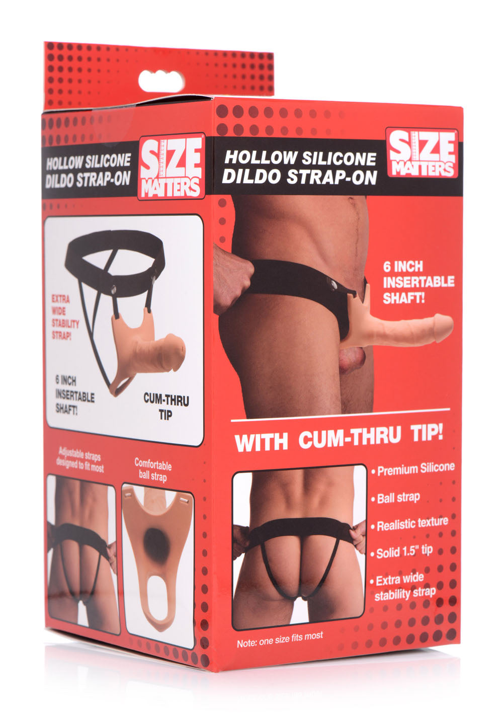 Size Matters Silicone Dildo Strap-On - 15.2 cm Hollow Strap-On STRAP-ONS