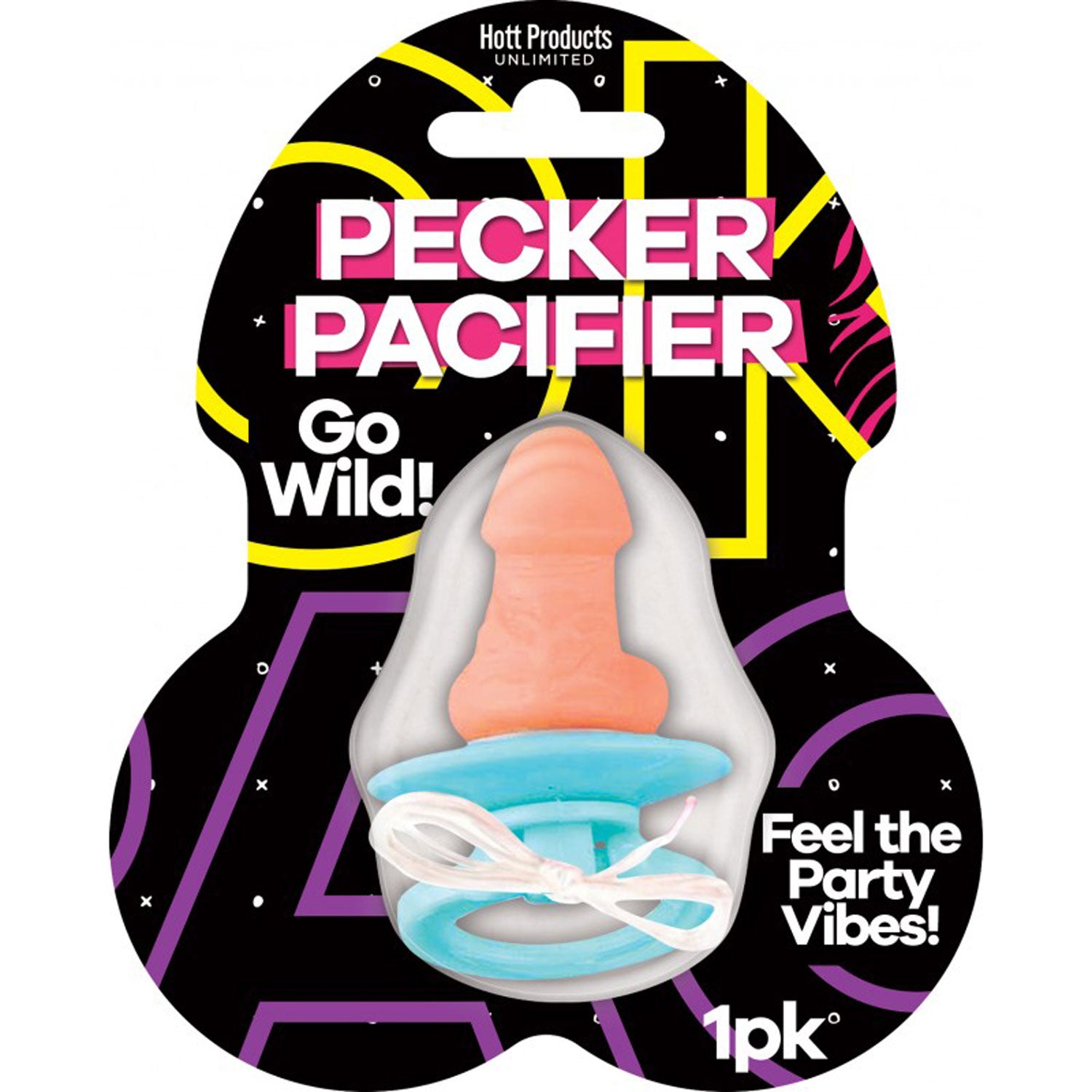 Pecker Pacifier Adult Novelty Toy with Elastic Wristband for Fun Beige Bachelor & Bachelorette Items
