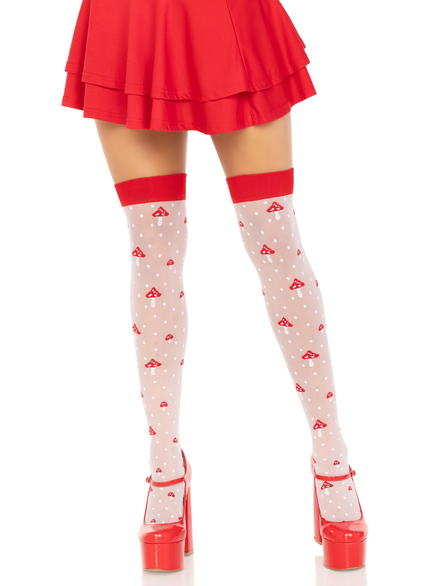 Leg Avenue Polka Dot Sheer Mushroom Thigh High Stockings > Clothes > Hosiery > Stockings