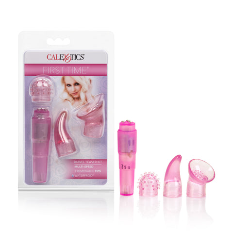 First Time Travel Teaser Kit Pink with Interchangeable Tips Massager Pink > Sex Toys > Sex Kits