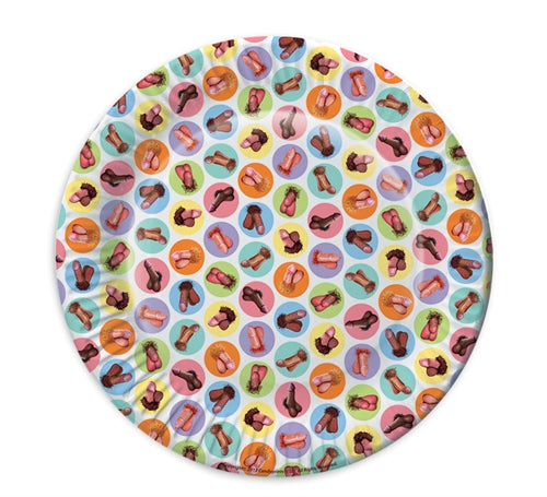 Mini Penis Plates Party Favors 8 Pack for Adult Celebration Fun Multi Bachelor & Bachelorette Items