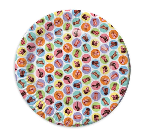 Mini Penis Plates Party Favors 8 Pack for Adult Celebration Fun Multi Bachelor & Bachelorette Items