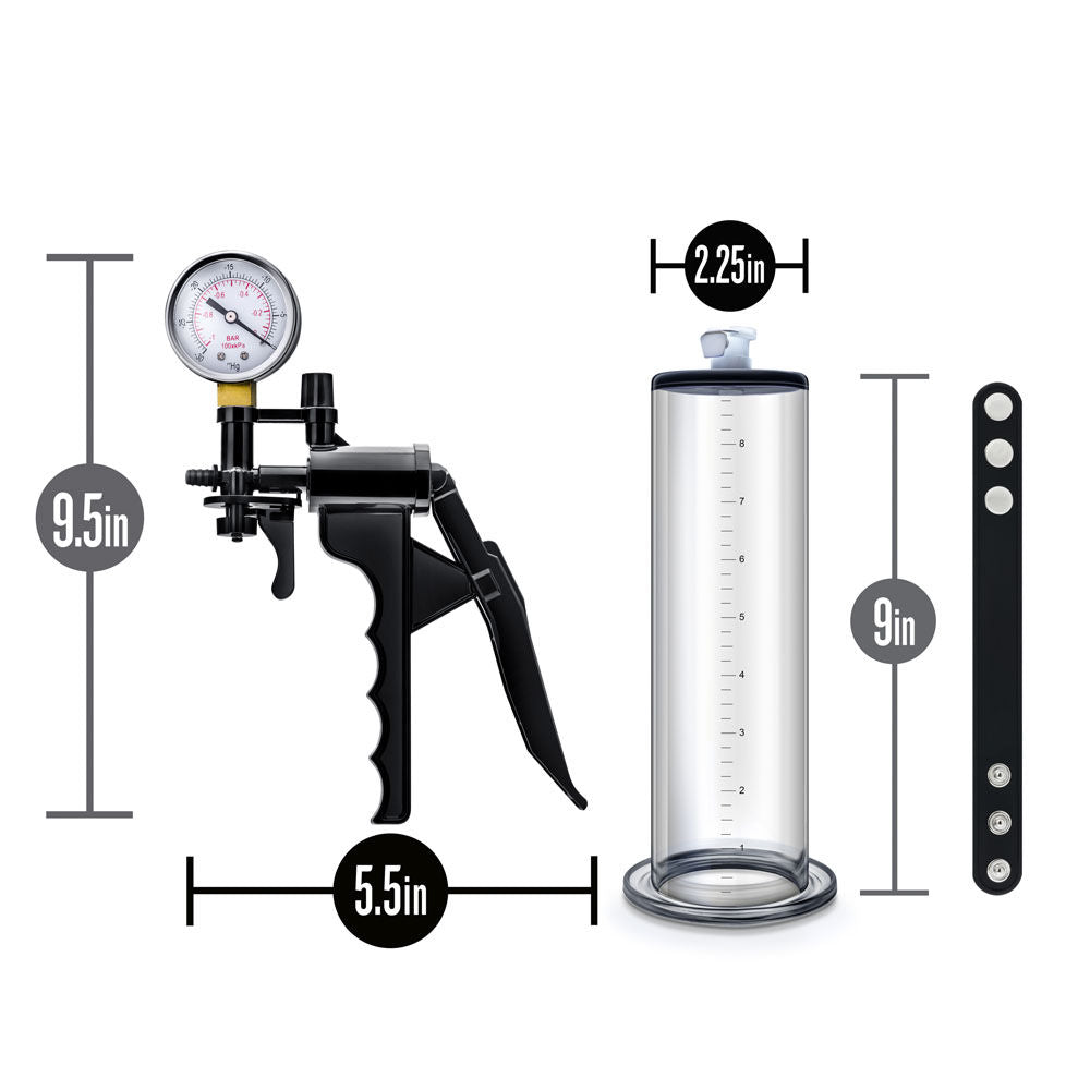VX8 Premium Penis Pump System with Silicone Cock Strap Clear PUMPS