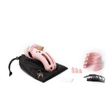 CB-X BONDAGE-TOYS Pink The Curve Chastity Cock Cage Kit - 860224002293