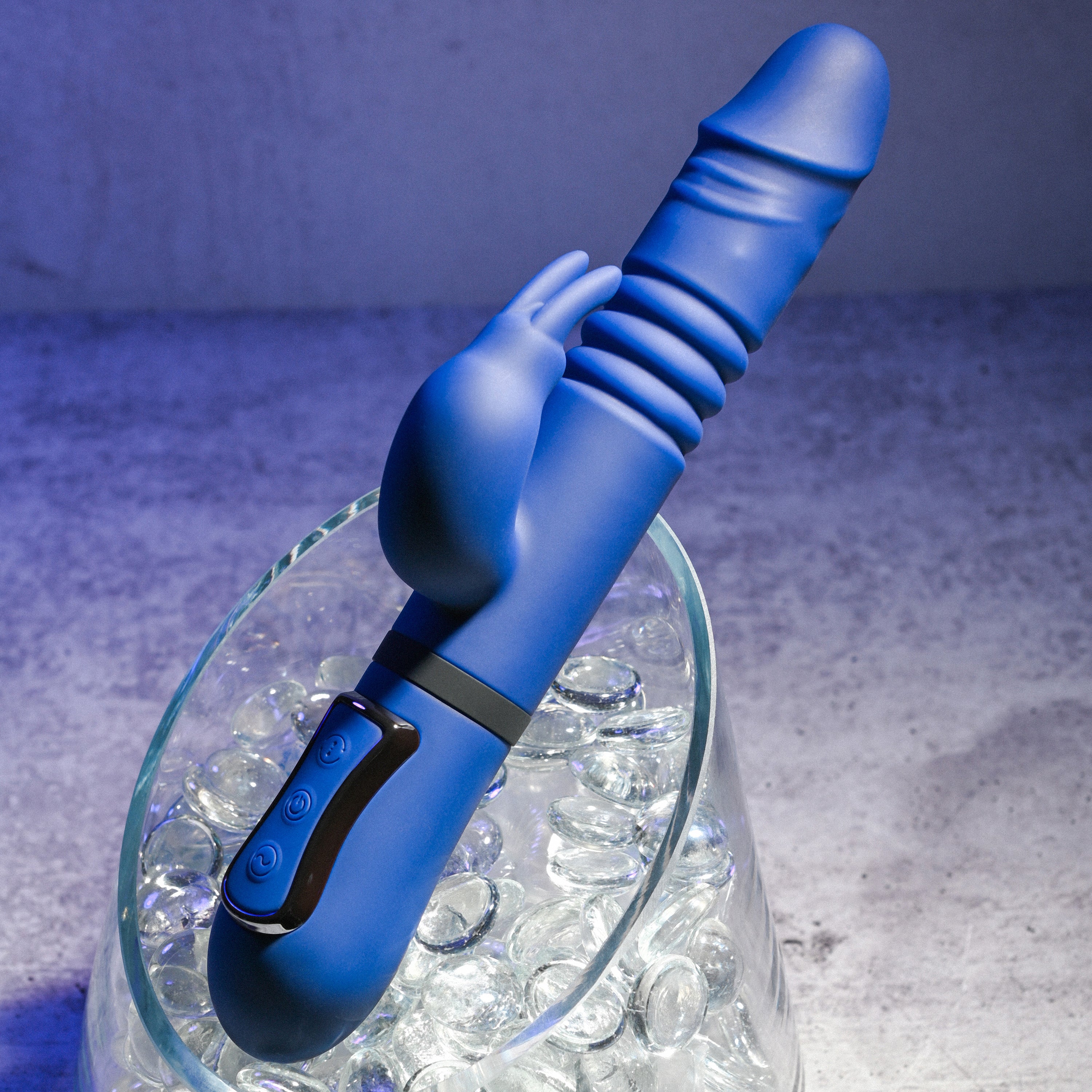 All in One Rechargeable Rabbit Vibrator with Powerful Thrusts VIBRATORS-RABBIT