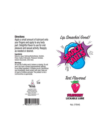 Smack Tarts Sour Strawberry Lubricant 120 ml Tube Flavoured Lube
