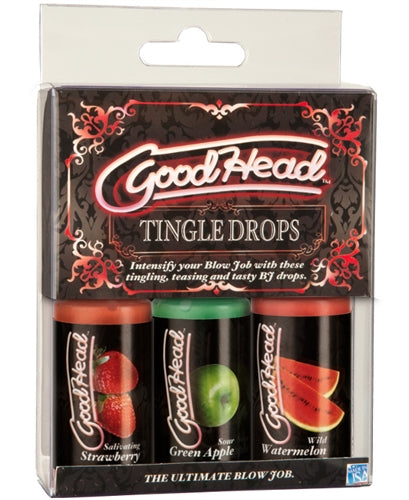 Goodhead Tingle Drops Strawberry Apple Watermelon 3 Piece Set 29ml ea > Lube > Oral Gels & Sprays