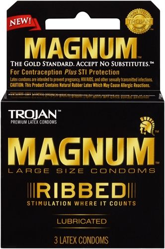Trojan Magnum Ribbed - 3 Pack Large Size Condoms Default Title > Essentials > Condoms Main image