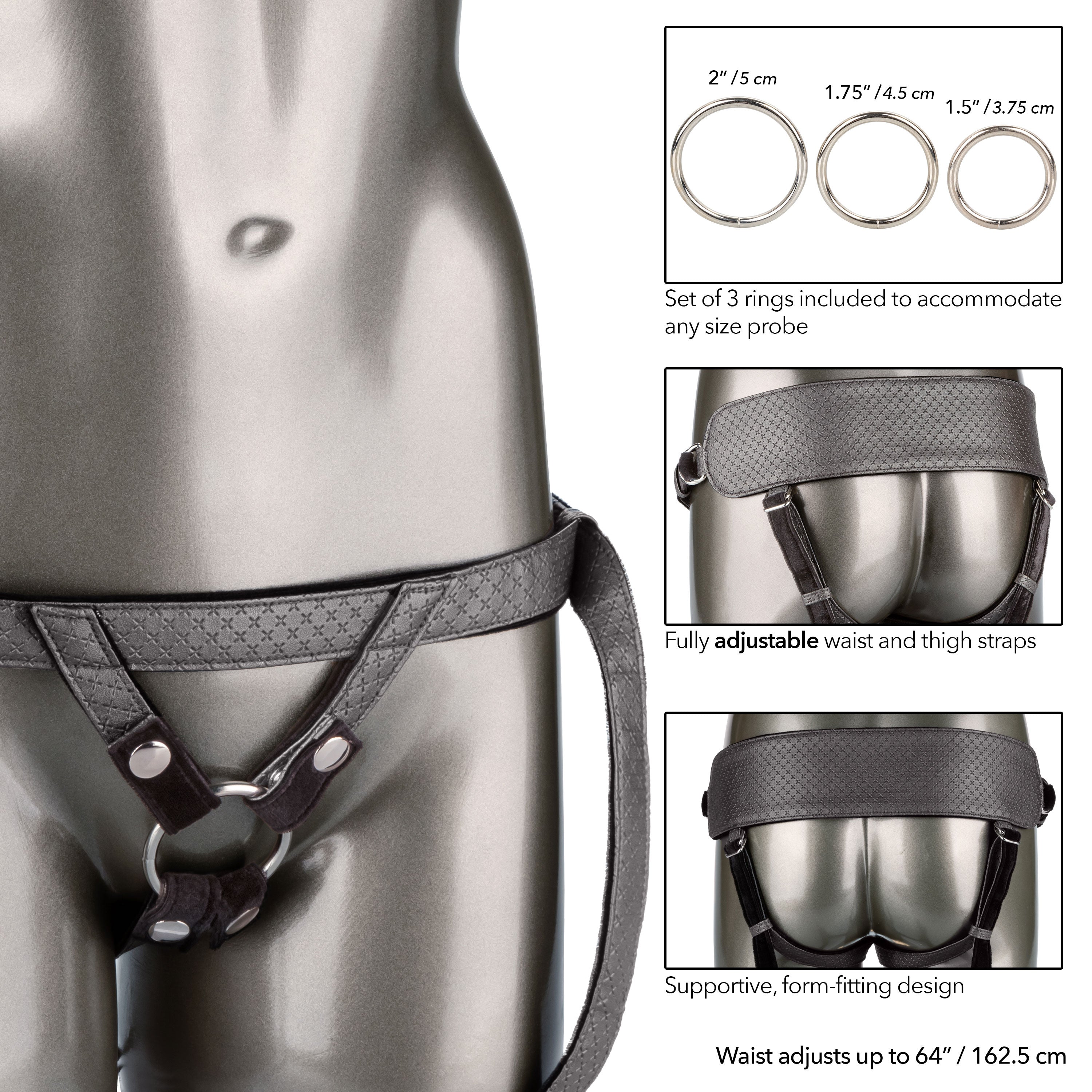 Her Royal Harness Regal Princess Crotchless Harness Pewter > Dildos > Strap On Harnesses