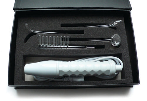 Neon Wand Electrosex Kit with White Handle and Red Electrode White E-STIM TOYS