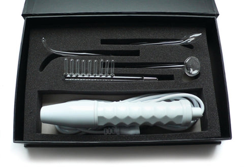 Neon Wand Electrosex Kit with White Handle and Red Electrode White E-STIM TOYS