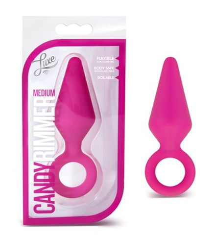 Medium Candy Rimmer Fuchsia Satin Silicone Anal Plug for Beginners Butt Plugs