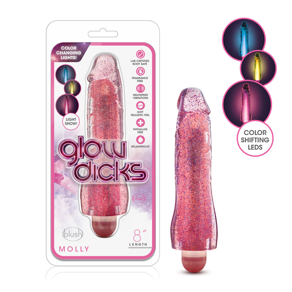 Molly Glitter Realistic Vibrator with Multi-Speed Pink Glow > Vibrators > Realistic Vibrators
