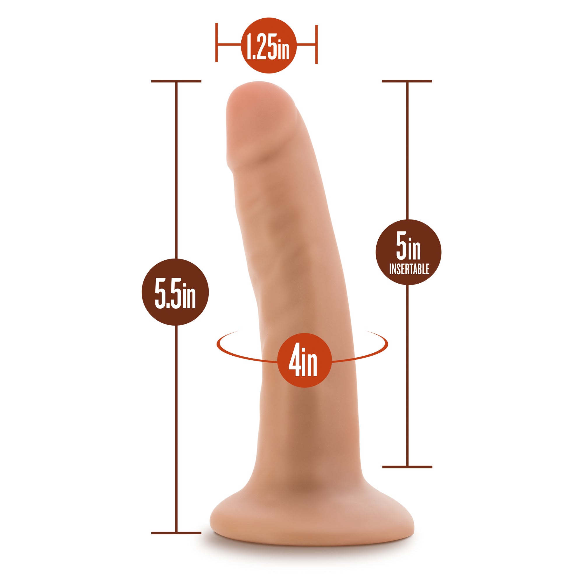 Dr Skin 5.5 Inch Chocolate Dildo with Suction Cup Base > Dildos > Slim Dildos