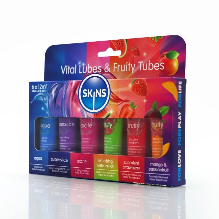 Skins Vital and Fruity Sampler 12ml Tubes 6 Pack – Flavored Lubricant Set > Lube > Flavoured