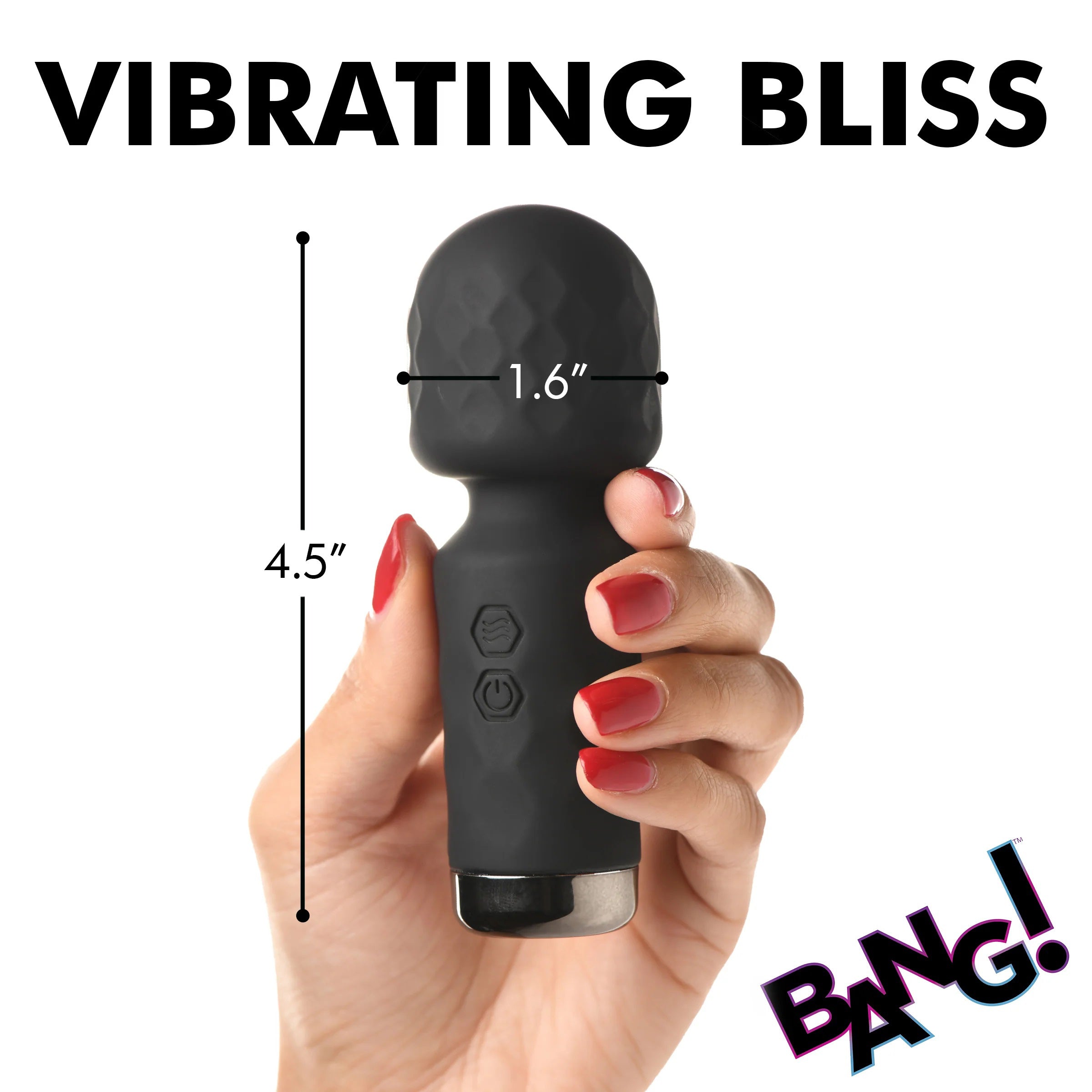 Bang 10X Mini Silicone Wand Black - Compact and Powerful Vibrator Secondary image