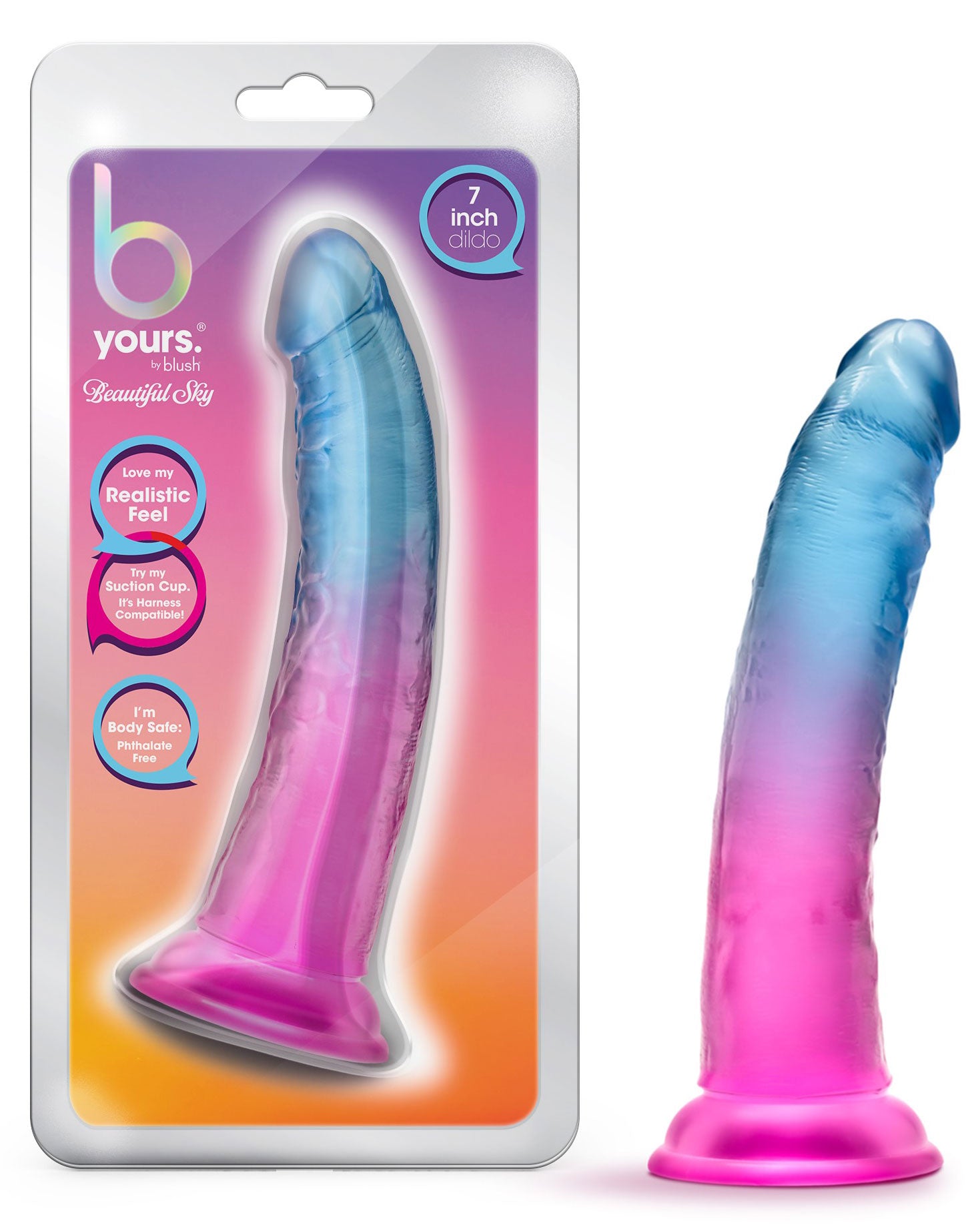 B Yours Beautiful Sky 7 Inch Realistic Suction Cup Dildo DONGS