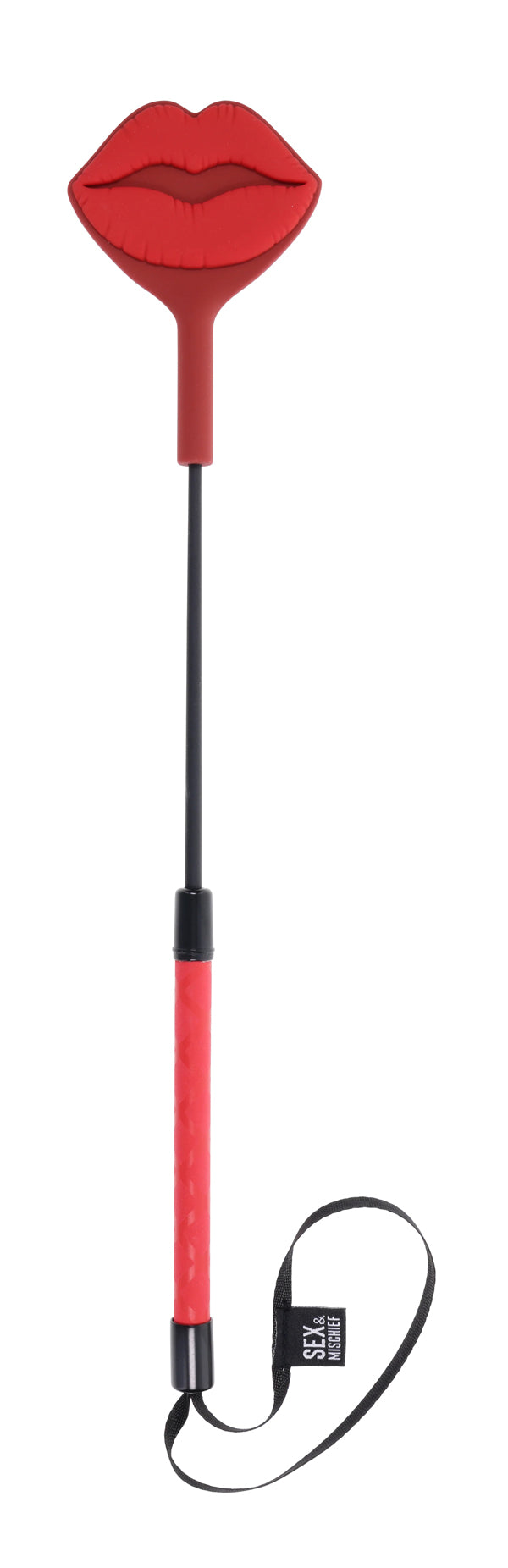 S&M Exs and Ohs Kiss Crop Silicone Tipped Crop Whip Red Whips & Paddles