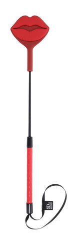 S&M Exs and Ohs Kiss Crop Silicone Tipped Crop Whip Red Whips & Paddles