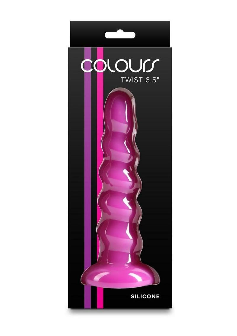 Colours Twist Silicone Suction Cup Dildo – 6.5 Inch Waterproof - Purple > Dildos > Realistic Dildos