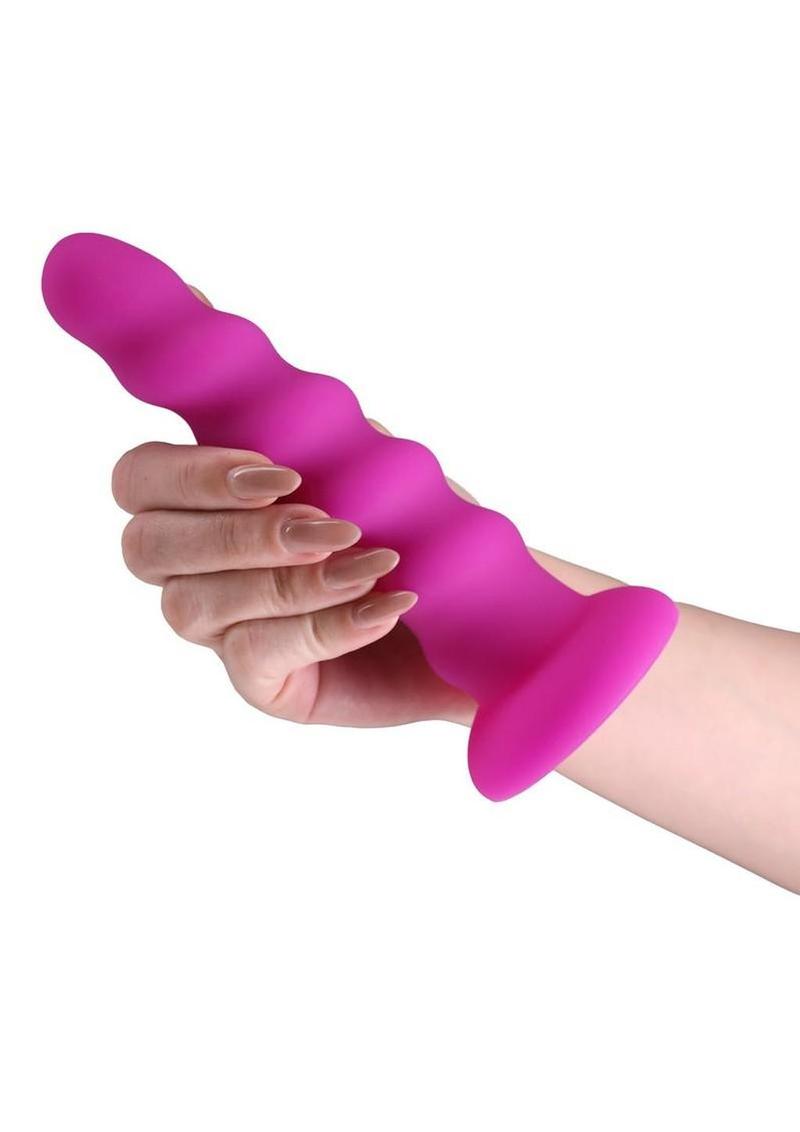 Colours Twist Silicone Suction Cup Dildo – 6.5 Inch Waterproof - Purple > Dildos > Realistic Dildos