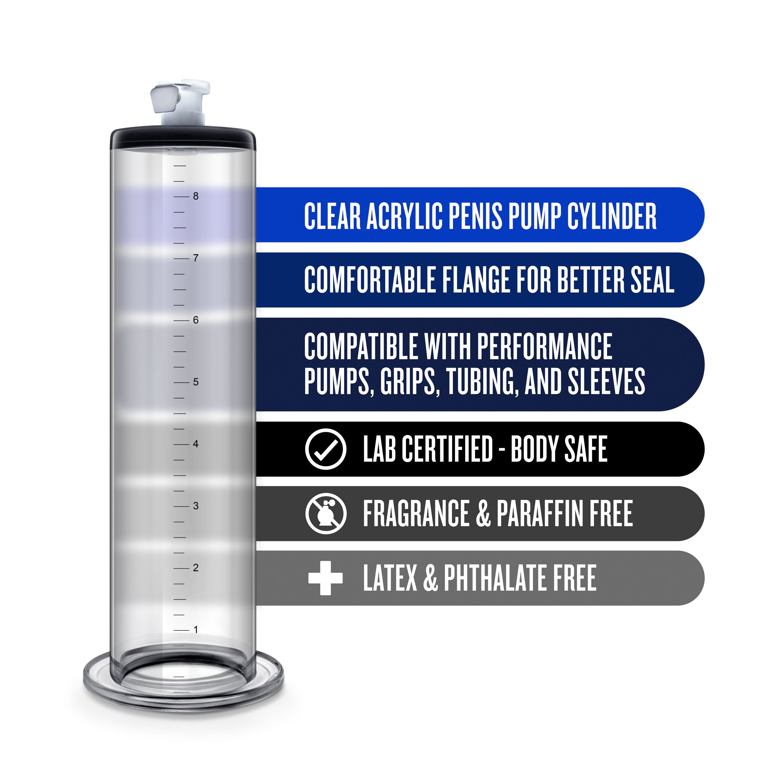 Blush Performance 9 Inch Clear Penis Pump Cylinder 1.75 Inch PUMPS