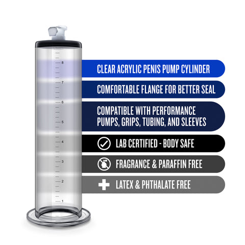 Blush Performance 9 Inch Clear Penis Pump Cylinder 1.75 Inch PUMPS