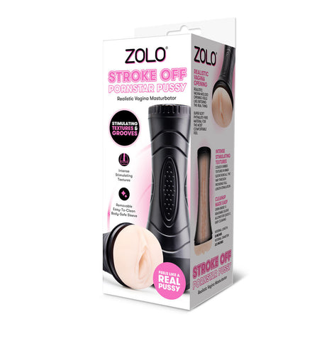 Zolo Pornstar Pussy – Textured Masturbator Sleeve Beige Strokers - Manual