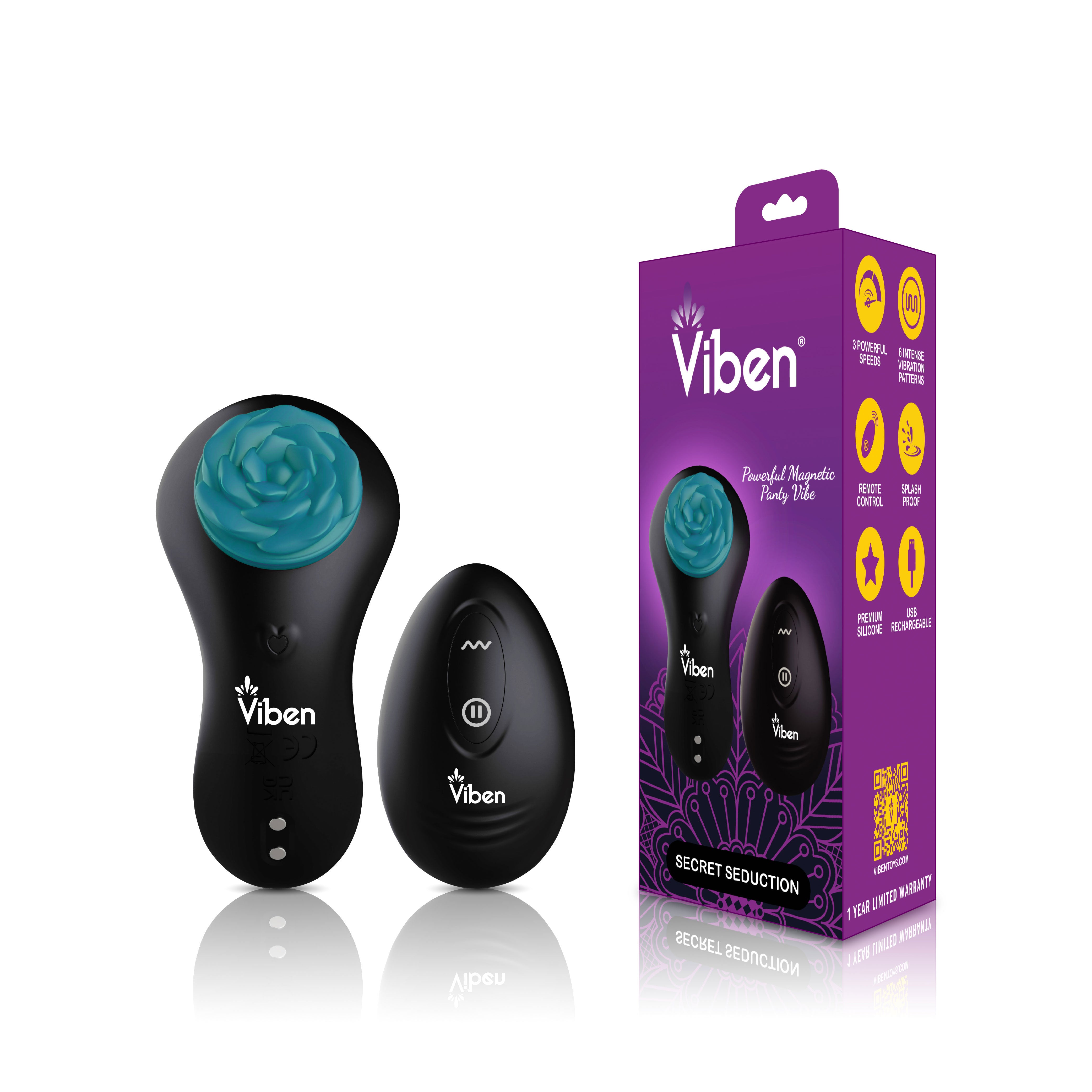 Secret Seduction Remote Panty Vibrator with Magnetic Flower Panty Vibrators