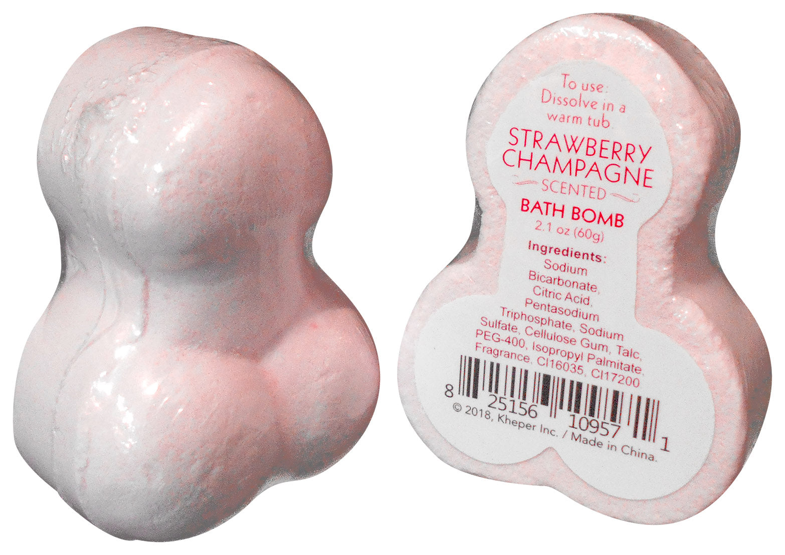 Naughty Strawberry Champagne Scented Bath Bomb for Adults Pink Bath & Body