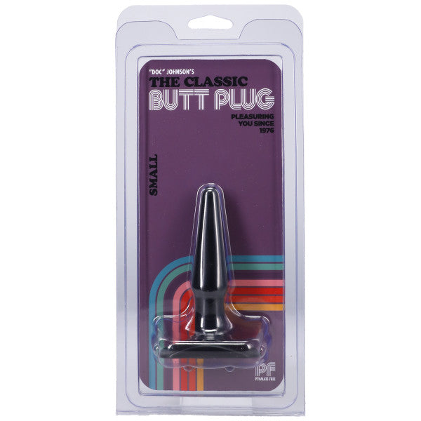 Classic Smooth Butt Plug Small Black 4.5 Inch