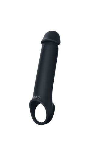 Zolo Vibrating Penis Extender with Wireless Remote Control Black Black SLEEVES