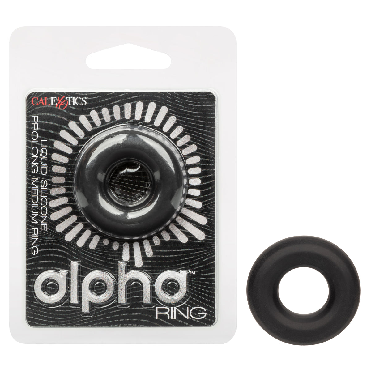 Alpha Liquid Silicone Prolong Medium Ring Black Stretchy Erection Enhancer > Cock Ring > Single