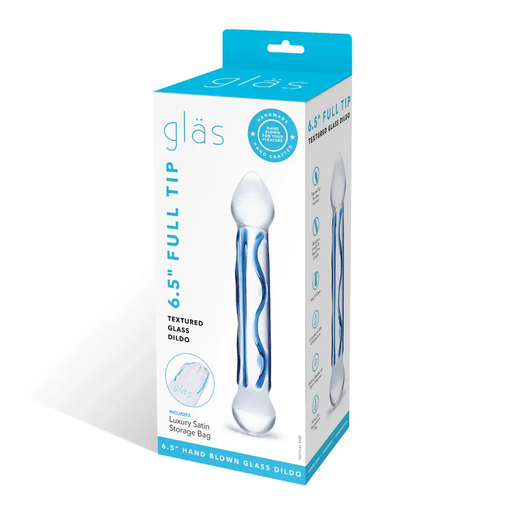 Electric Novelties Glass Dildo – 6.5 Inch Textured Full Tip Smooth Girth Adult Toy > Glass > Dildos