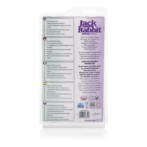 Jack Rabbit Petite Jack Rabbit Vibrator Purple 4.75 Inch Waterproof Rotating and Vibrating Dual Action Toy Purple VIBRATORS-RABBIT