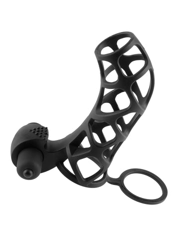 Fantasy Extreme Silicone Power Cock Cage with Ball Strap Black Cages