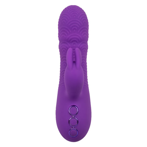 California Dreaming Manhattan Beach Marvel Purple Silicone Rabbit Vibrator with 10 Vibration Functions and 3 Thrusting Speeds Waterproof IPX7 Rechargeable VIBRATORS-RABBIT