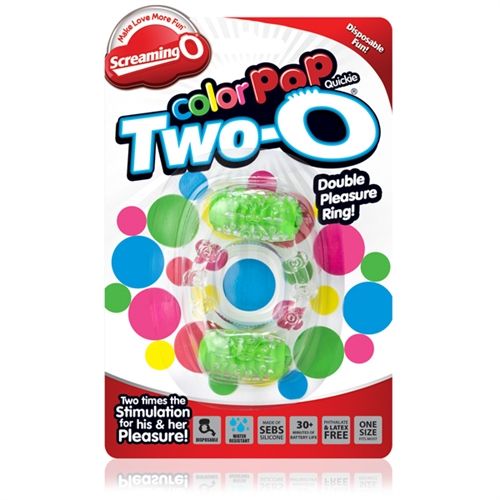 Two-O Blue Dual Vibrating Pleasure Ring for Couples Play Cock Rings Vibrating