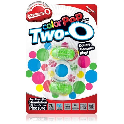 Two-O Blue Dual Vibrating Pleasure Ring for Couples Play Cock Rings Vibrating