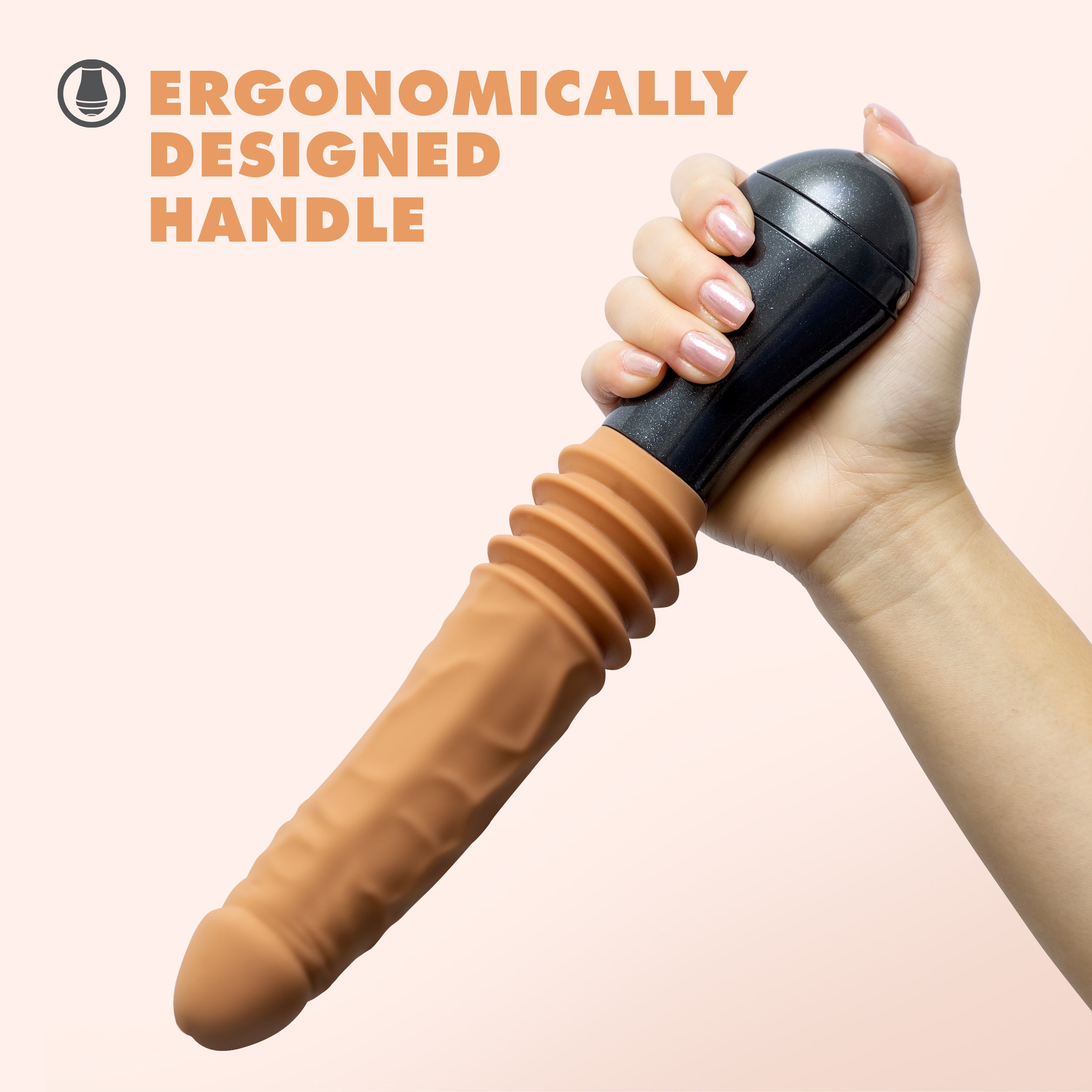 Dr. Arthur Realistic Silicone Vibrating Thrusting Dildo Tan DONGS Thrusting
