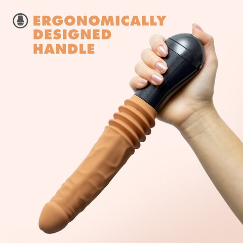 Dr. Arthur Realistic Silicone Vibrating Thrusting Dildo Tan DONGS Thrusting
