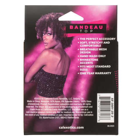 Radiance Black Rhinestone Mesh Bandeau Top – Stretchy Erotic Clothing > Clothes > Dresses and Chemises